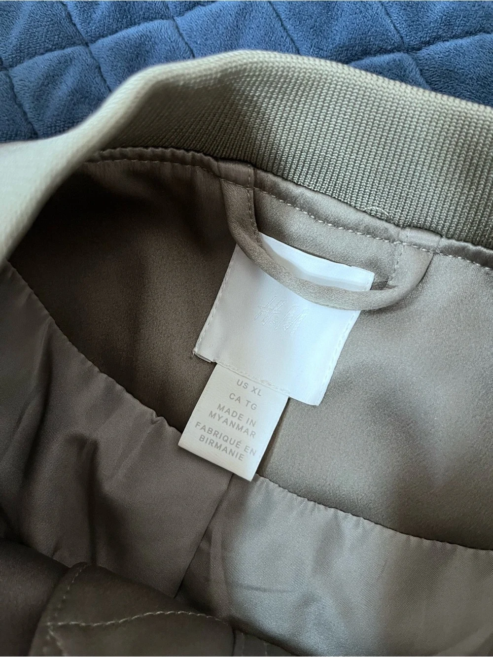 H&M Olive Green Bomber Jacket - Zip Front - Ruffled Sleeves - Sleek - Stylish